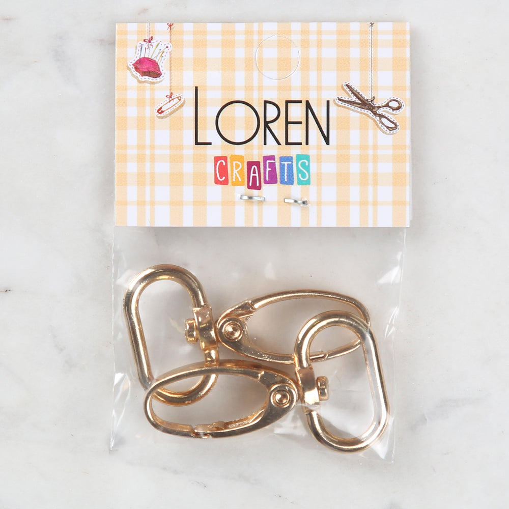Loren Crafts 2,5 cm 2'li Altın Rengi Makrome Anahtarlık Kancası