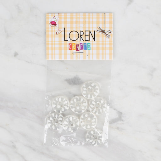Loren Crafts 8'li Şeffaf Beyaz Düğme - 28
