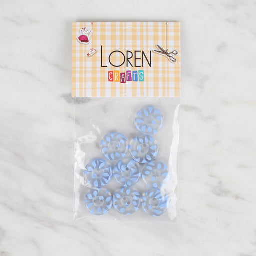 Loren Crafts 8'li Şeffaf Mavi Düğme - 29