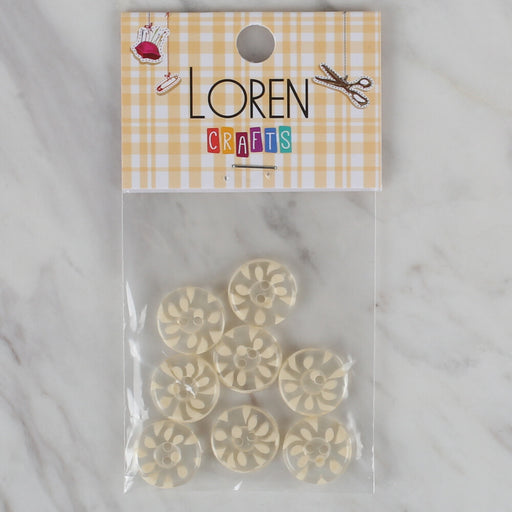 Loren Crafts 8'li Şeffaf Sarı Düğme - 30