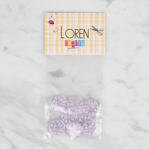 Loren Crafts 8'li Lila Düğme - 32