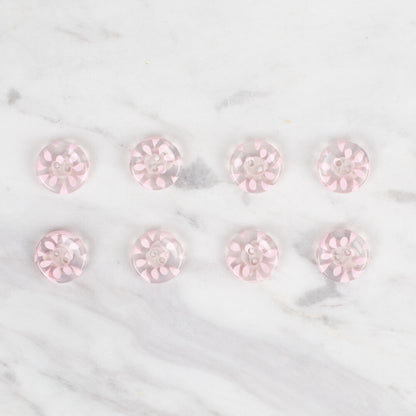 Loren Crafts 8'li Şefaf Pembe Düğme - 33