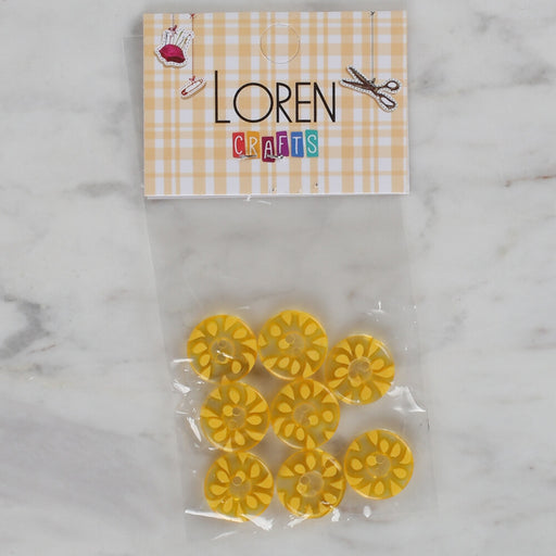 Loren Crafts 8'li Sarı Düğme - 34
