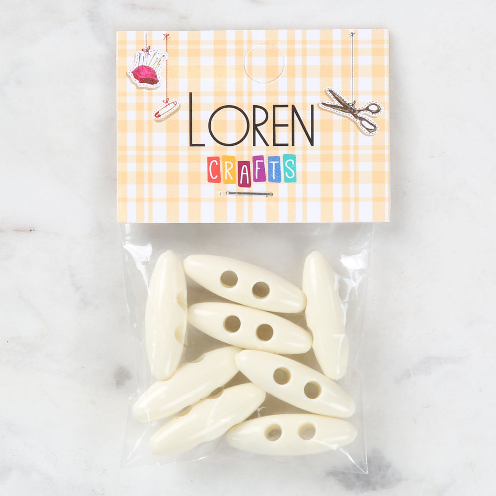 Loren Crafts Krem 8'li Çoban Düğme - 53