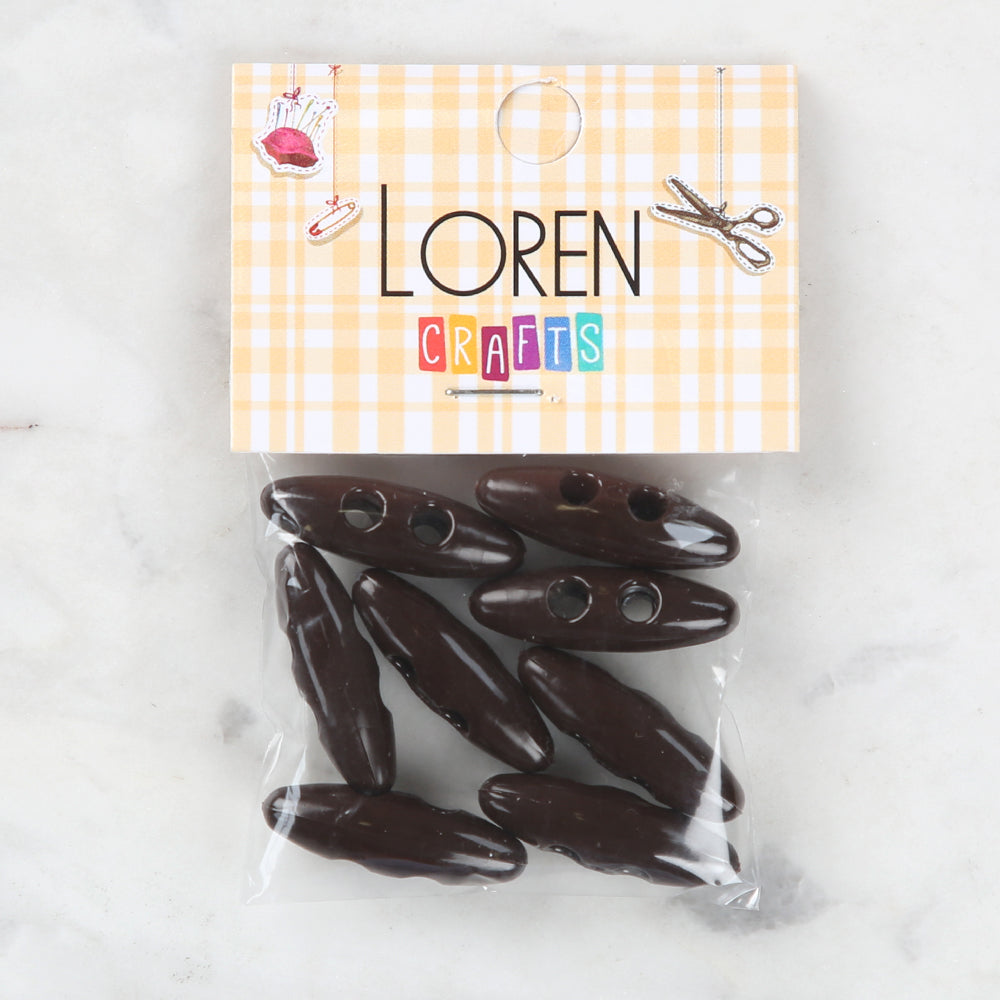 Loren Crafts 8'li Kahverengi Çoban Düğme - 54