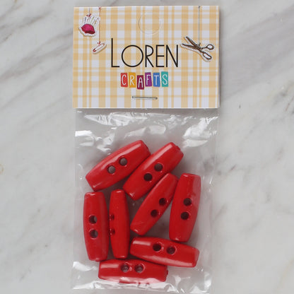 Loren Crafts kırmızı 8'li çoban düğmesi - 58