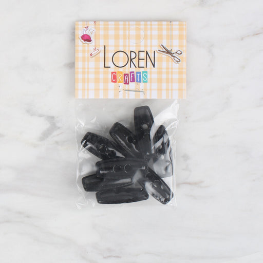 Loren Crafts 8'li siyah çoban düğme - 74