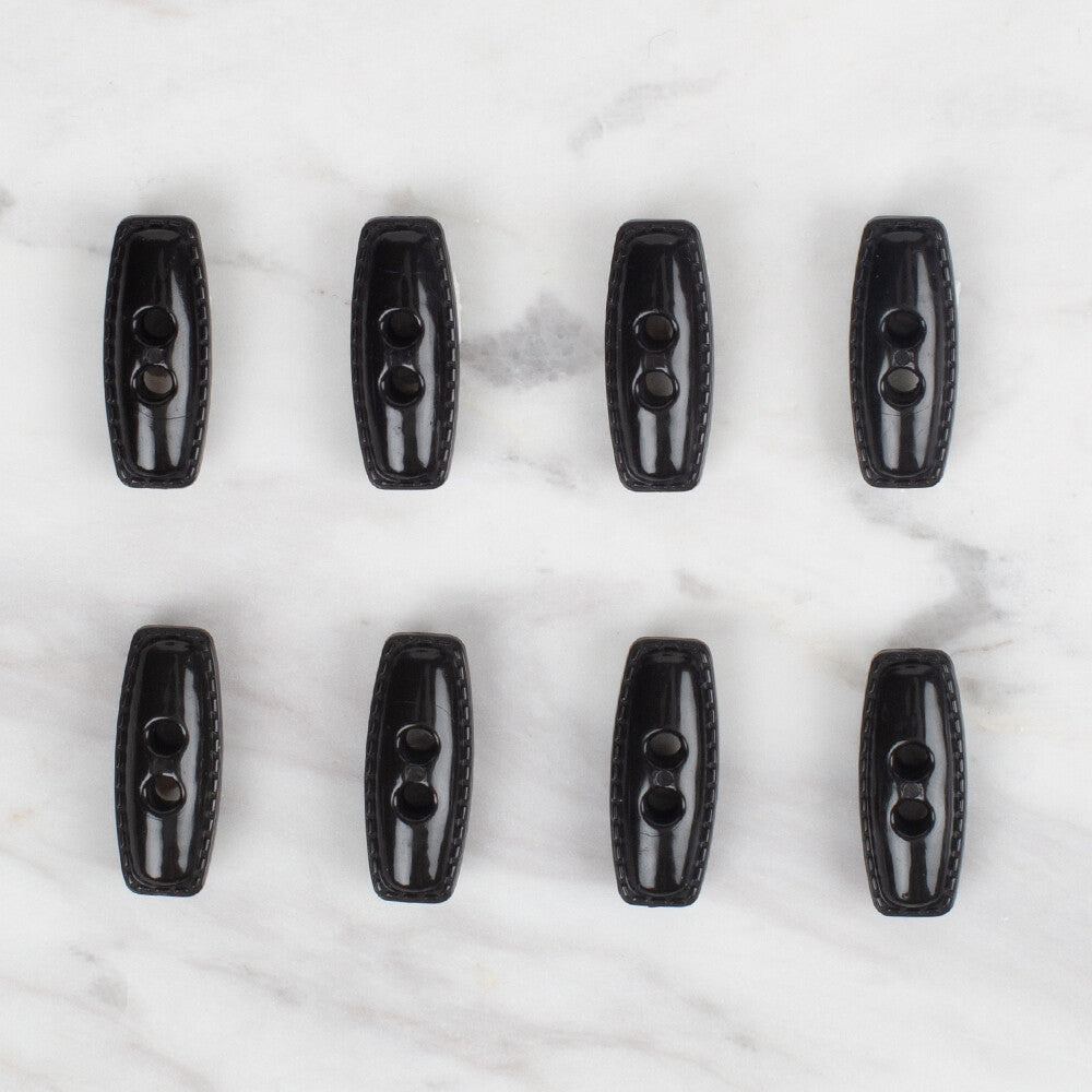 Loren Crafts 8'li siyah çoban düğme - 74