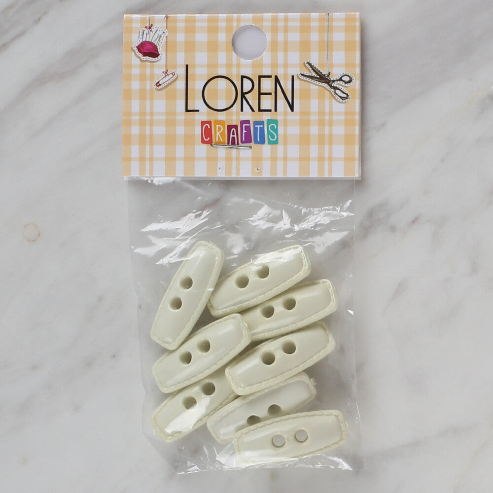 Loren Crafts ekru 8'li çoban düğmesi - 76