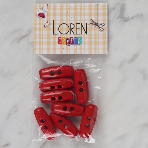 Loren Crafts kırmızı 8'li çoban düğmesi - 86
