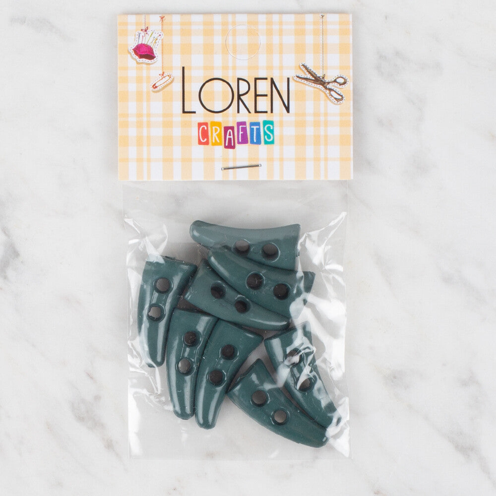Loren Crafts 8'li koyu yeşil çoban düğme - 124