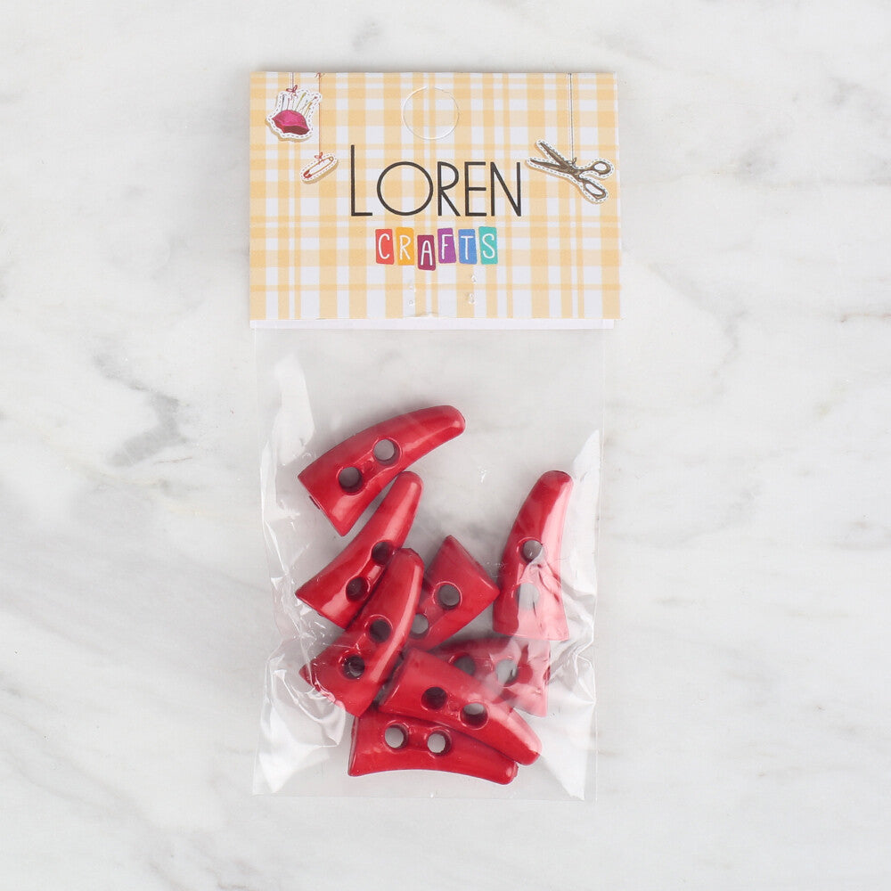 Loren Crafts 8'li kırmızı çoban düğme - 131