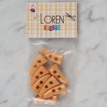 Loren Crafts 8'li turuncu çoban düğme - 134