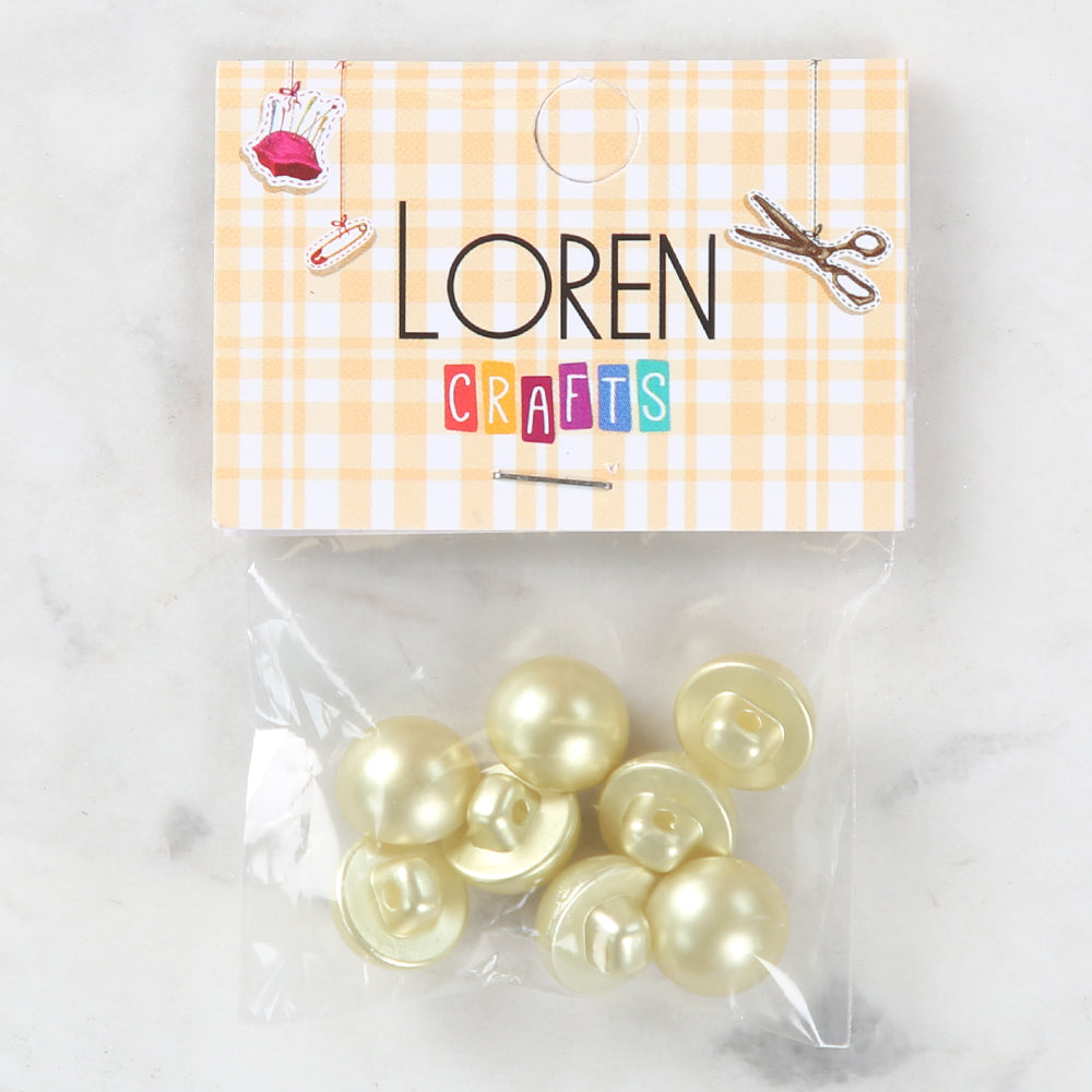 Loren Crafts 8'li Yeşil Plastik İnci Düğme - 0142