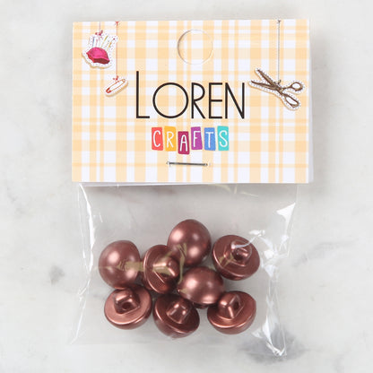 Loren Crafts 8'li Kahverengi Plastik İnci Düğme - 0143