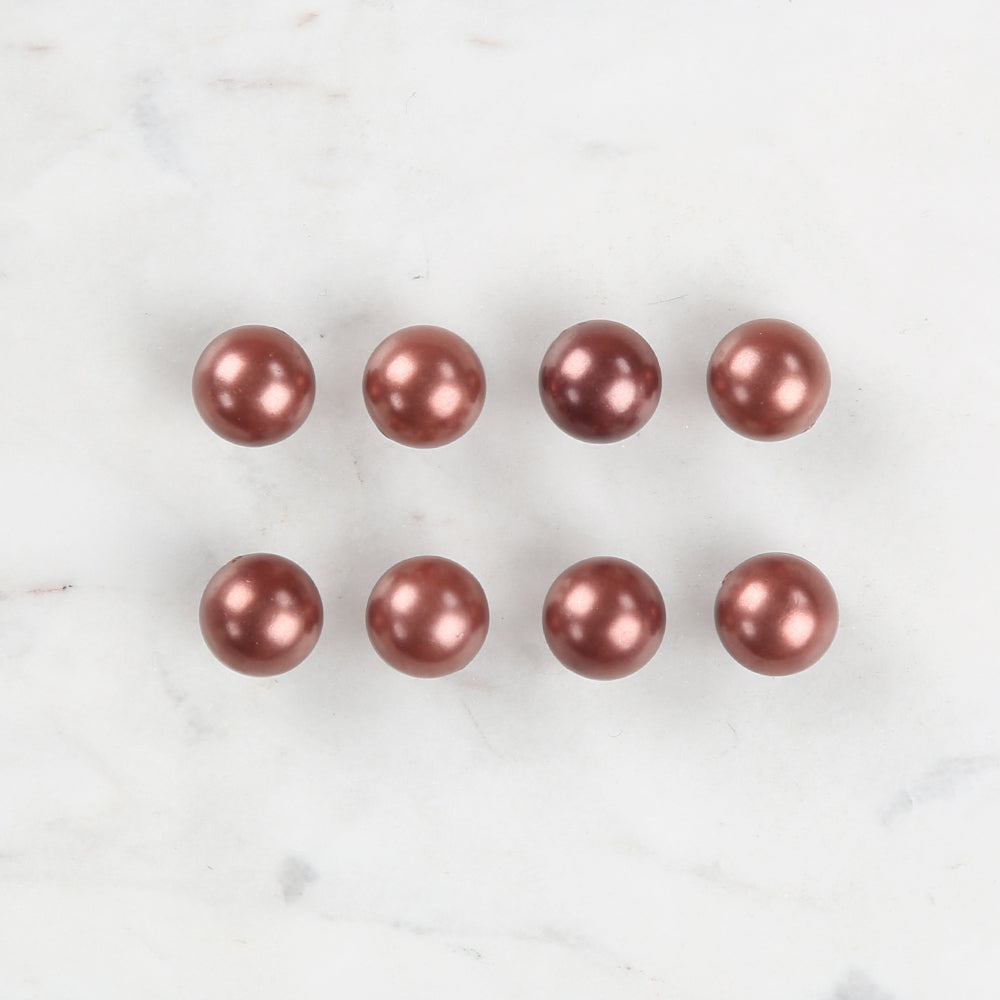 Loren Crafts 8'li Kahverengi Plastik İnci Düğme - 0143