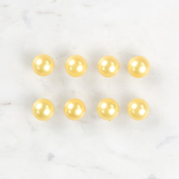 Loren Crafts 8'li Sarı Plastik İnci Düğme - 0144