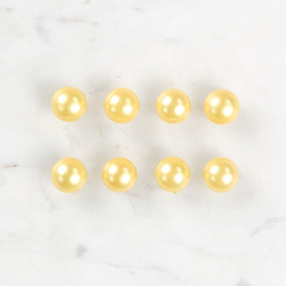 Loren Crafts 8'li Sarı Plastik İnci Düğme - 0144