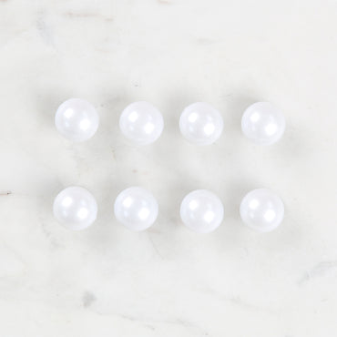 Loren Crafts 8'li Beyaz Plastik İnci Düğme - 0157