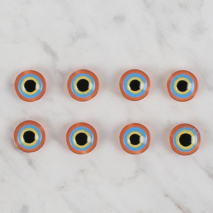 Loren Crafts turuncu 8'li nazar boncuğu düğme - 166