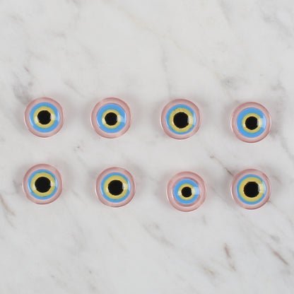 Loren Crafts açık pembe 8'li nazar boncuğu düğme - 167