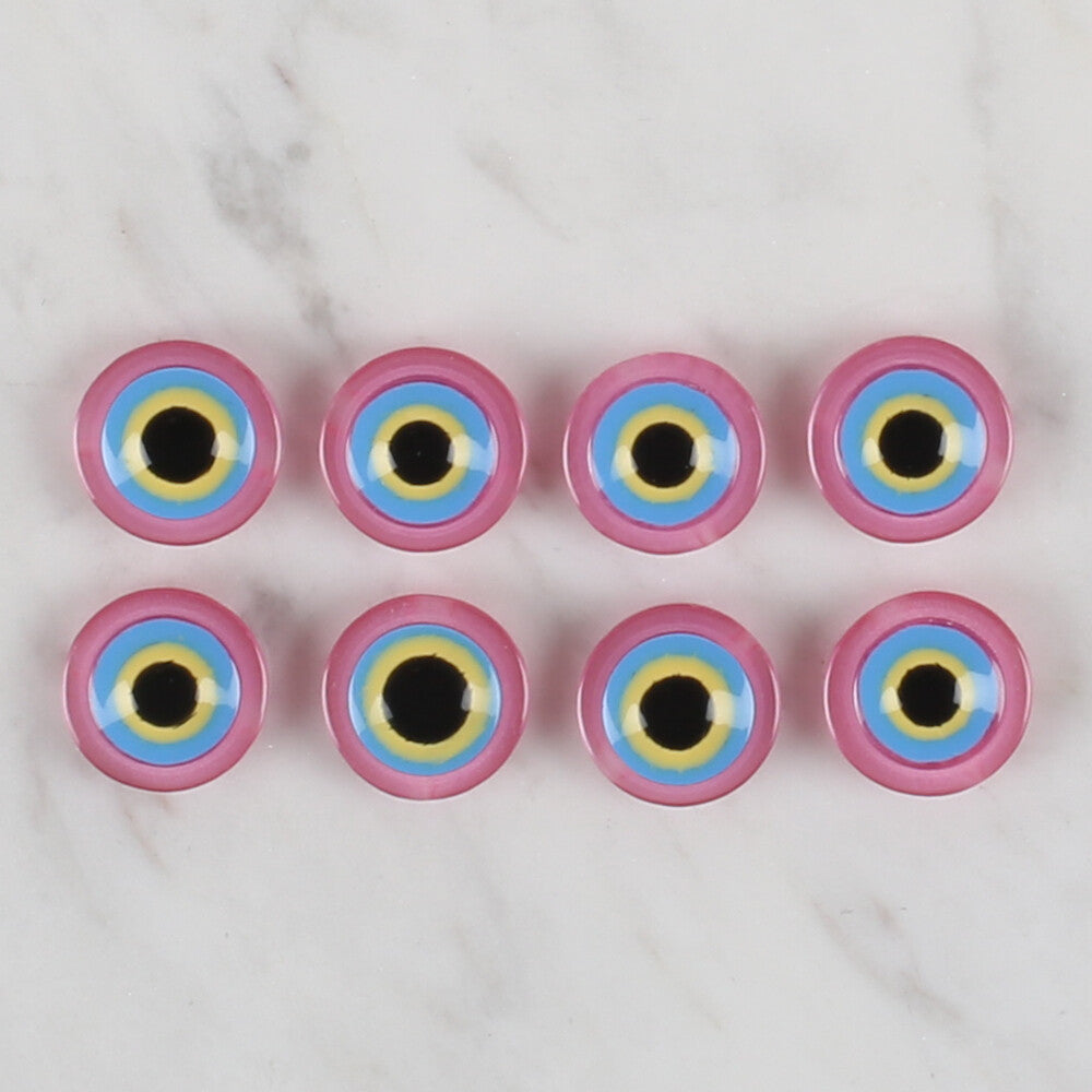 Loren Crafts pembe 8'li nazar boncuğu düğme - 168