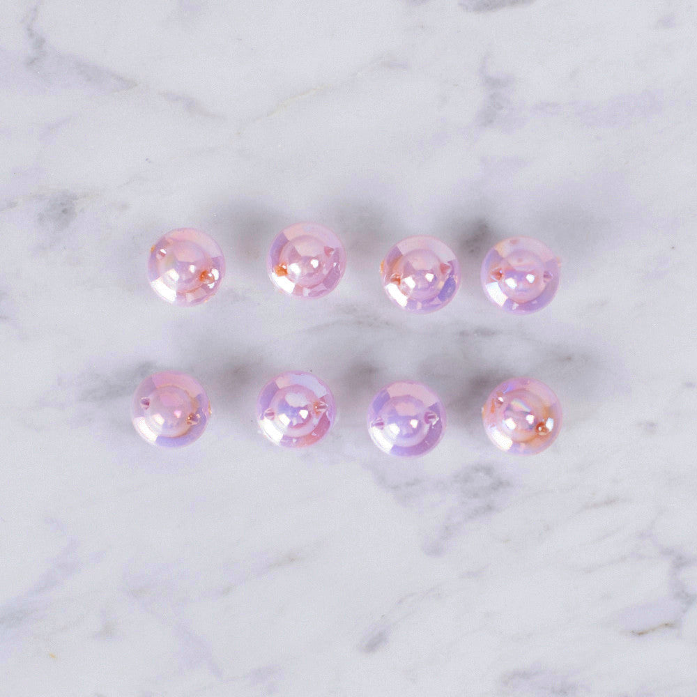 Loren Crafts 8'li Sedefli Lila Düğme - 0178