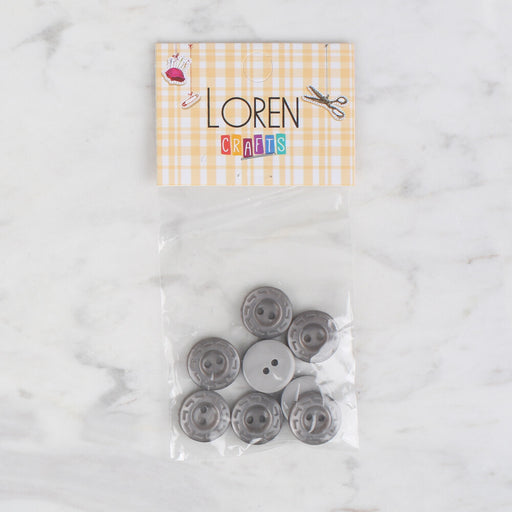 Loren Crafts 8'li Gri Düğme - 183
