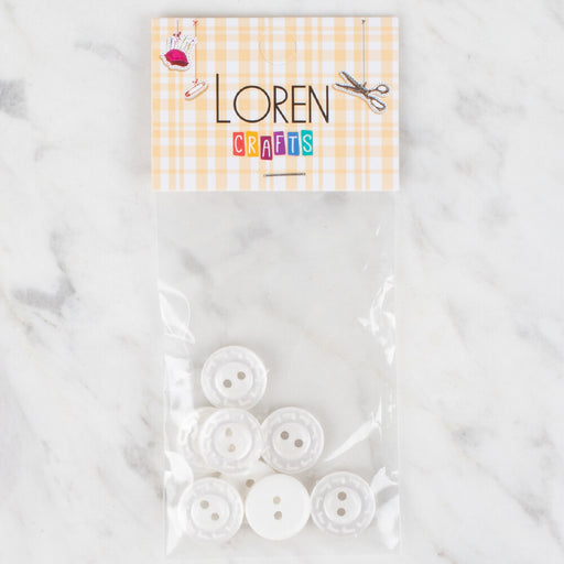 Loren Crafts 8'li Beyaz Düğme - 184