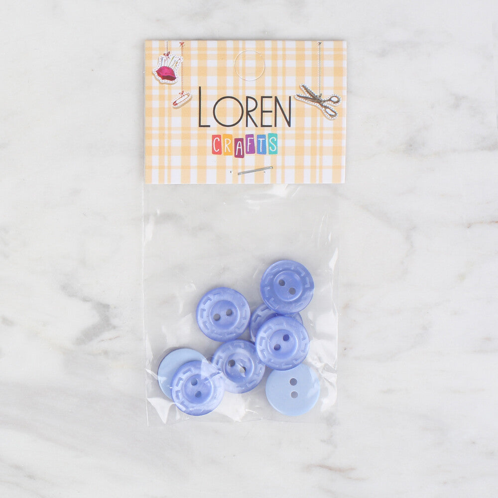 Loren Crafts 8'li Mavi Düğme - 290