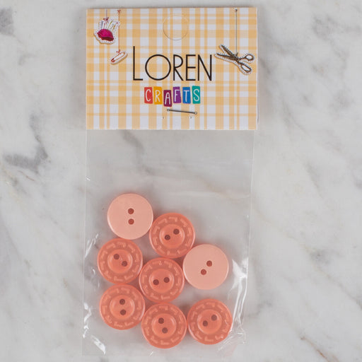 Loren Crafts turuncu 8'li düğme - 191