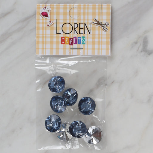 Loren Crafts mavi 8'li düğme - 196