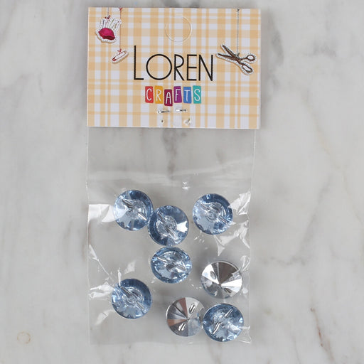 Loren Crafts açık mavi 8'li düğme - 197