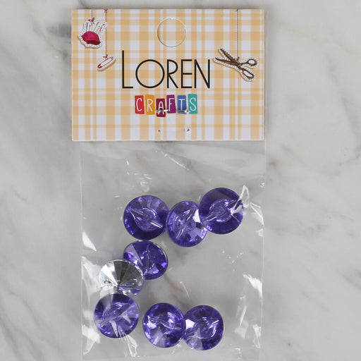 Loren Crafts mor 8'li düğme - 199