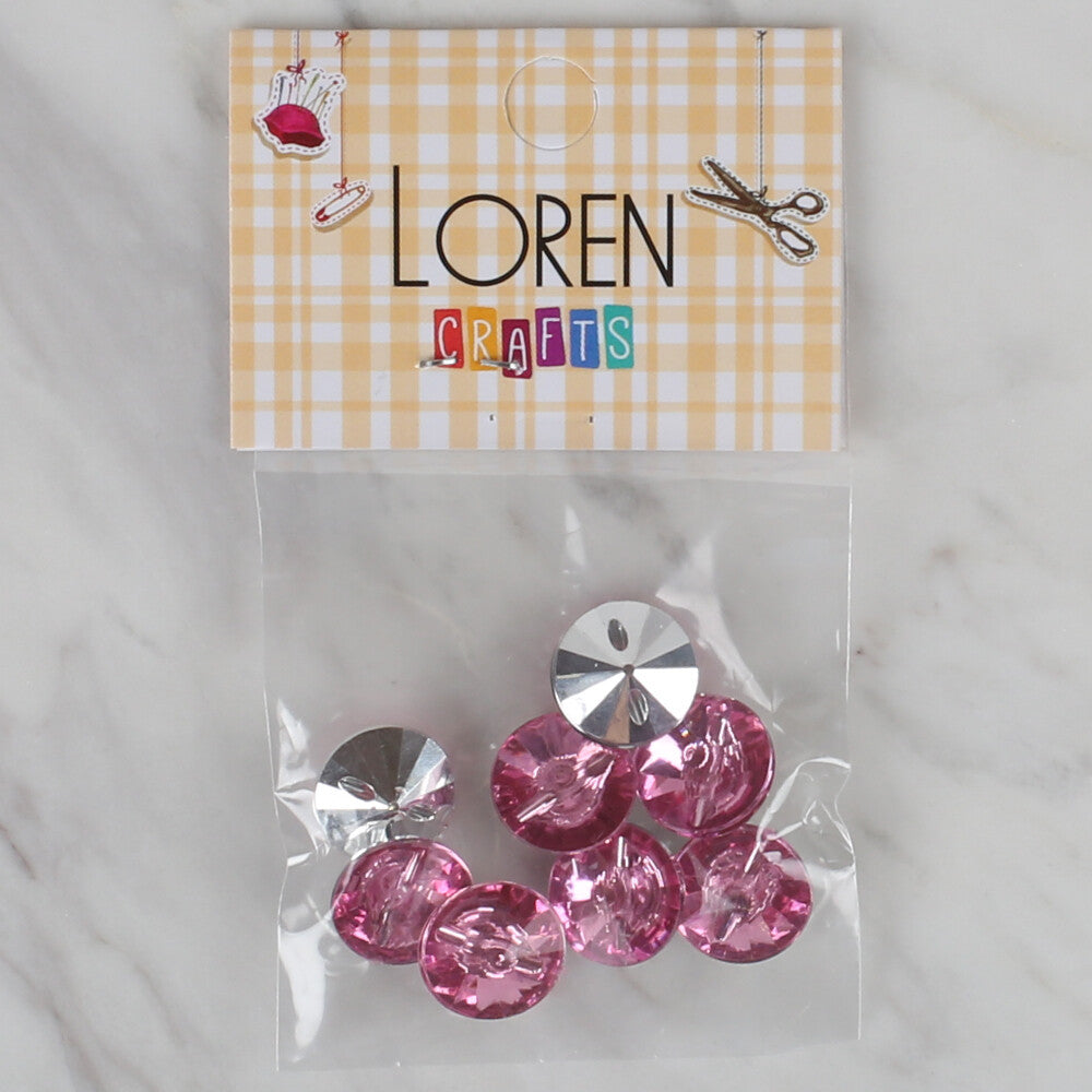Loren Crafts pembe 8'li düğme - 202