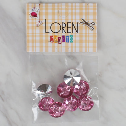 Loren Crafts pembe 8'li düğme - 202