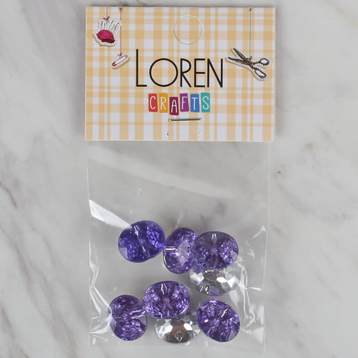 Loren Crafts lila 8'li düğme - 235