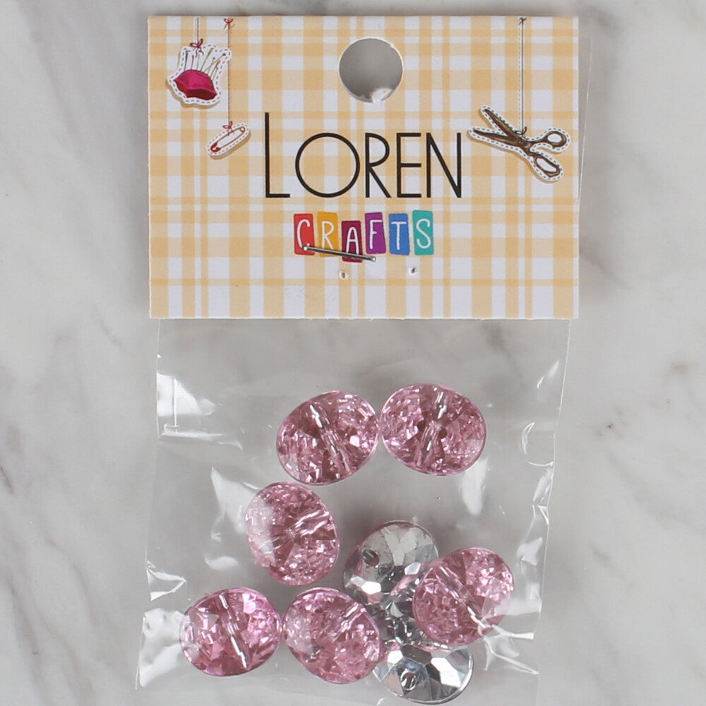 Loren Crafts pembe 8'li düğme - 237
