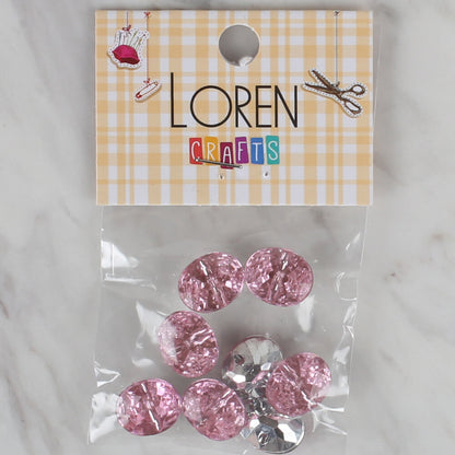 Loren Crafts pembe 8'li düğme - 237