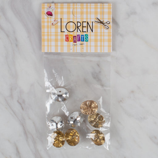Loren Crafts altın sarısı 8'li düğme - 244