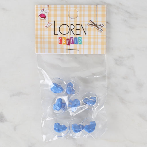 Loren Crafts 8'li Şeffaf Mavi Araba Düğme - 261