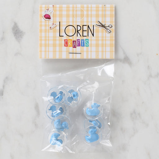 Loren Crafts 8'li Şeffaf Mavi Ördek Düğme - 265