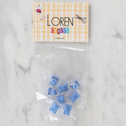 Loren Crafts 8'li Şeffaf Mavi Ayıcık Düğme - 271
