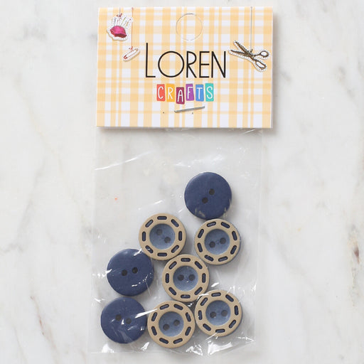 Loren Crafts 8'li Lacivert Düğme - 291