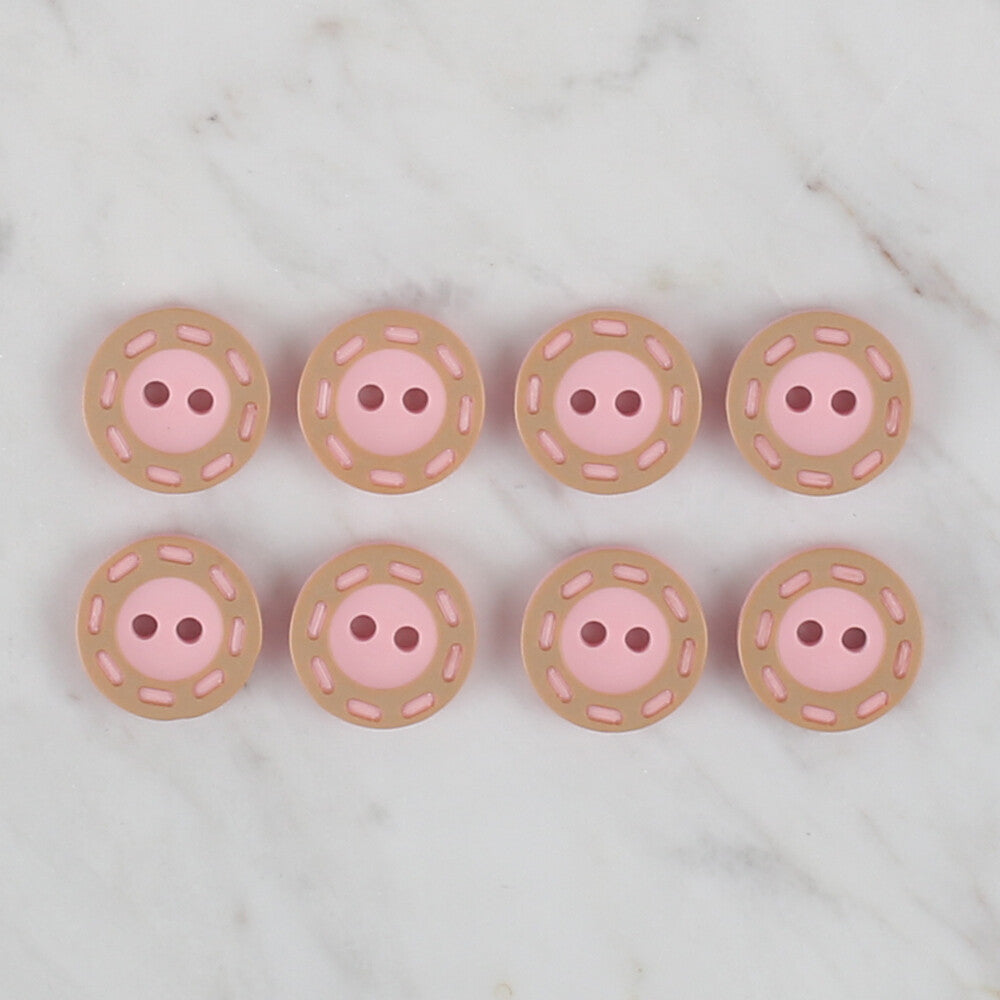 Loren Crafts 8'li Pembe Düğme - 293