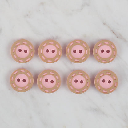 Loren Crafts 8'li Pembe Düğme - 293