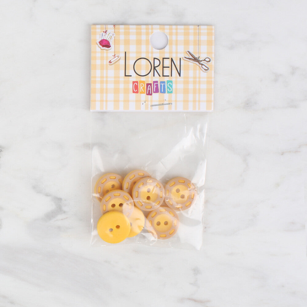 Loren Crafts 8'li Sarı Düğme - 295