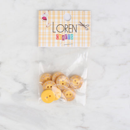 Loren Crafts 8'li Sarı Düğme - 295