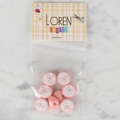 Loren Crafts 8'li Yavruağzı Bebe Düğme - 377