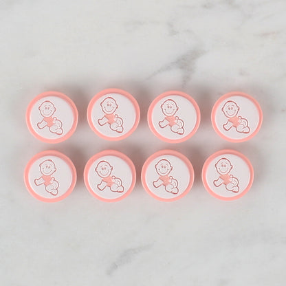 Loren Crafts 8'li Yavruağzı Bebe Düğme - 377